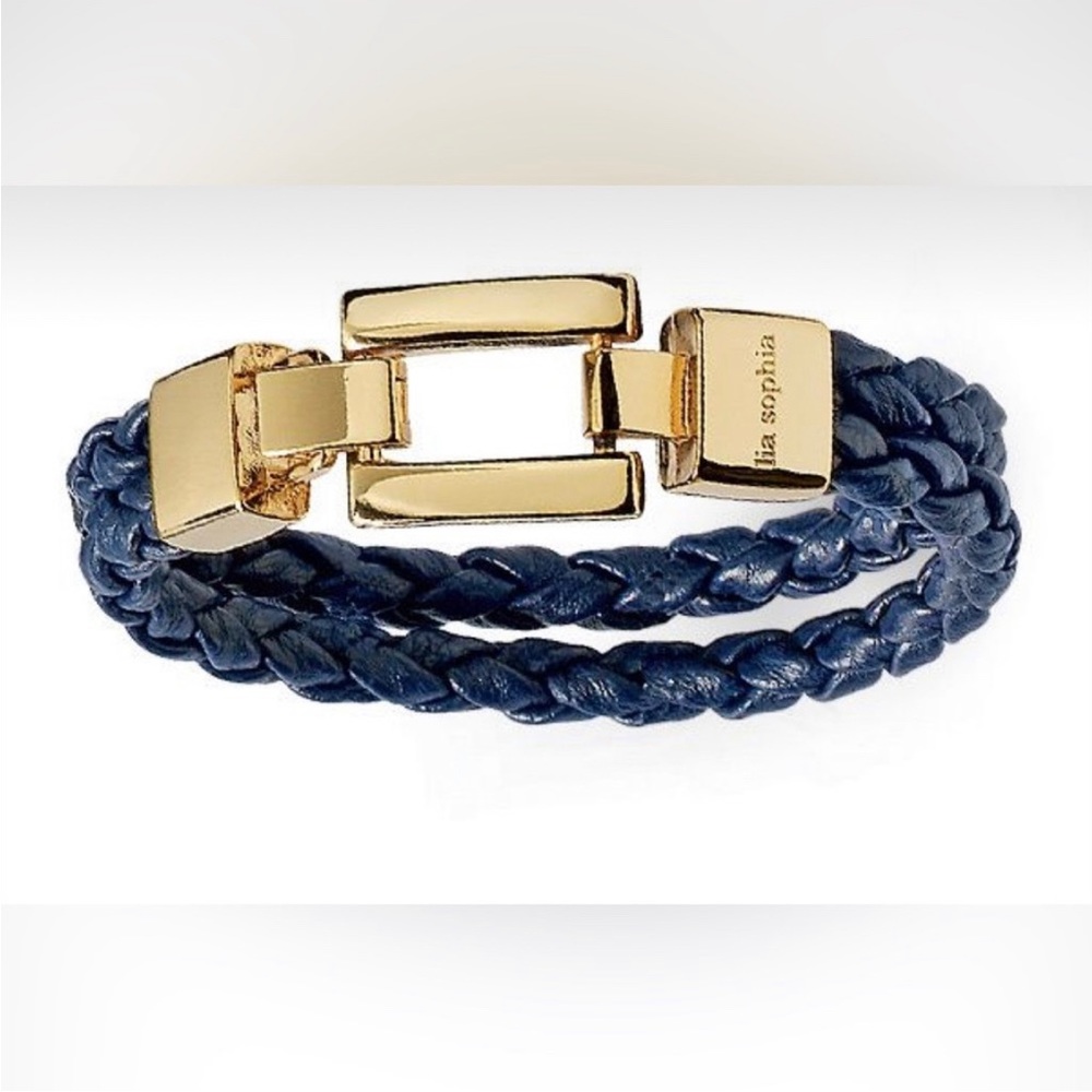 LIA SOPHIA || Twisted Sister Blue Leather Bracelet